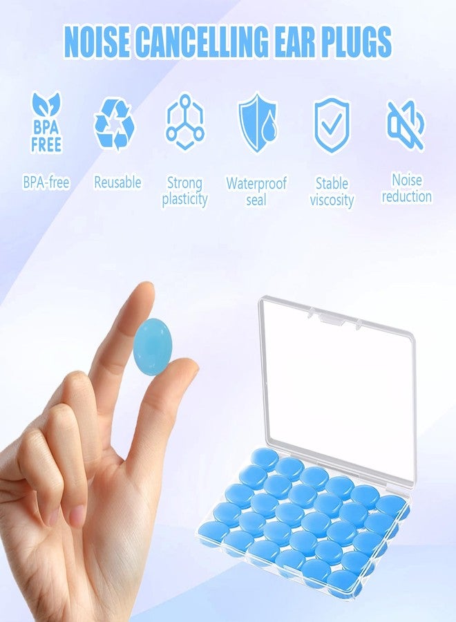 panthra 3 Boxes Silicone Ear Plugs for Sleeping, Soft Ear Plugs for Noise Reduction Reusable for Sleeping Snoring Swimming Travel Concerts and Studying (Rose Red, Light Blue, Transparent) - Image 4